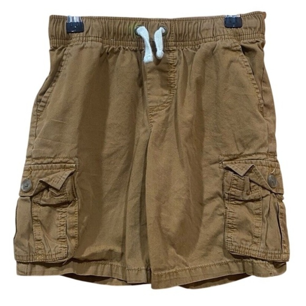 Cat‎ & Jack Boys Cargo Shorts Brown Casual Adjustable Waist Pockets Size S (6/7)